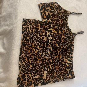 2 piece Plus Size Leopard Tank & Skirt Set
